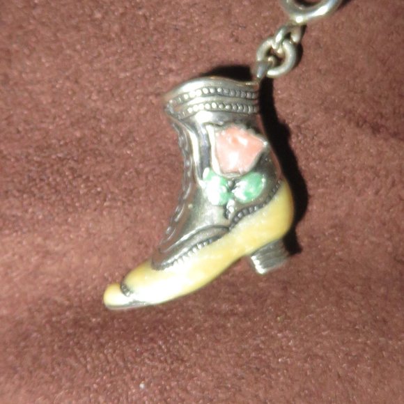 ❤️925 Sterling CAROLYN POLLACK Relios Western Cowboy Boots 5 Charm Bracelet - Picture 7 of 9